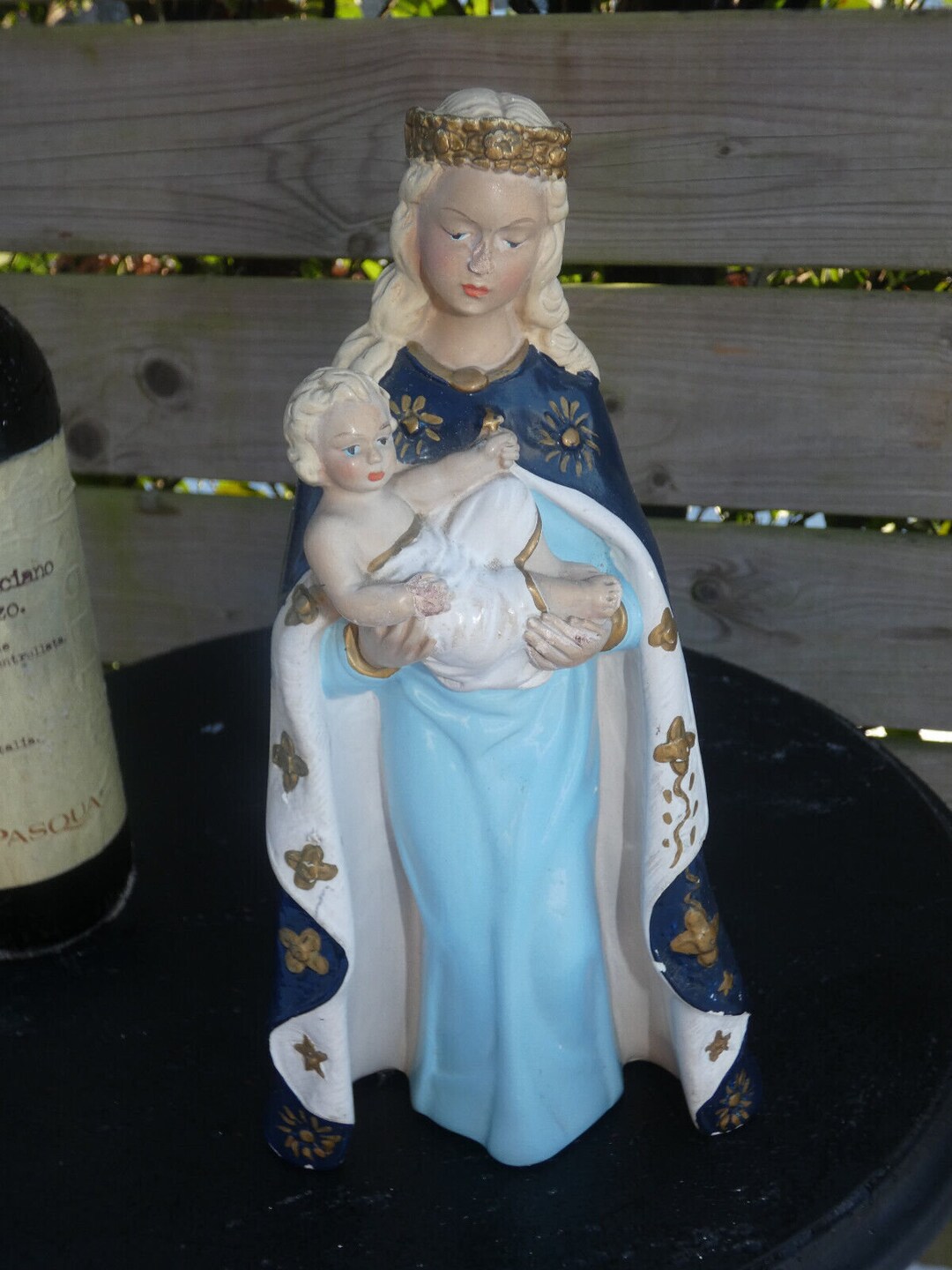Antique Chalk Madonna Child Statue Figurine Marked - Etsy