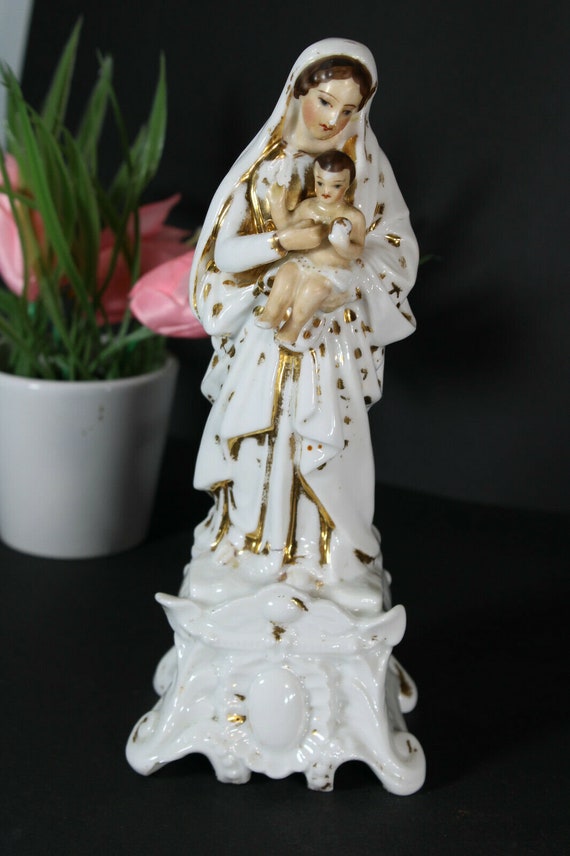 Art Objects Antique vieux paris porcelain madonna figurine statue ...