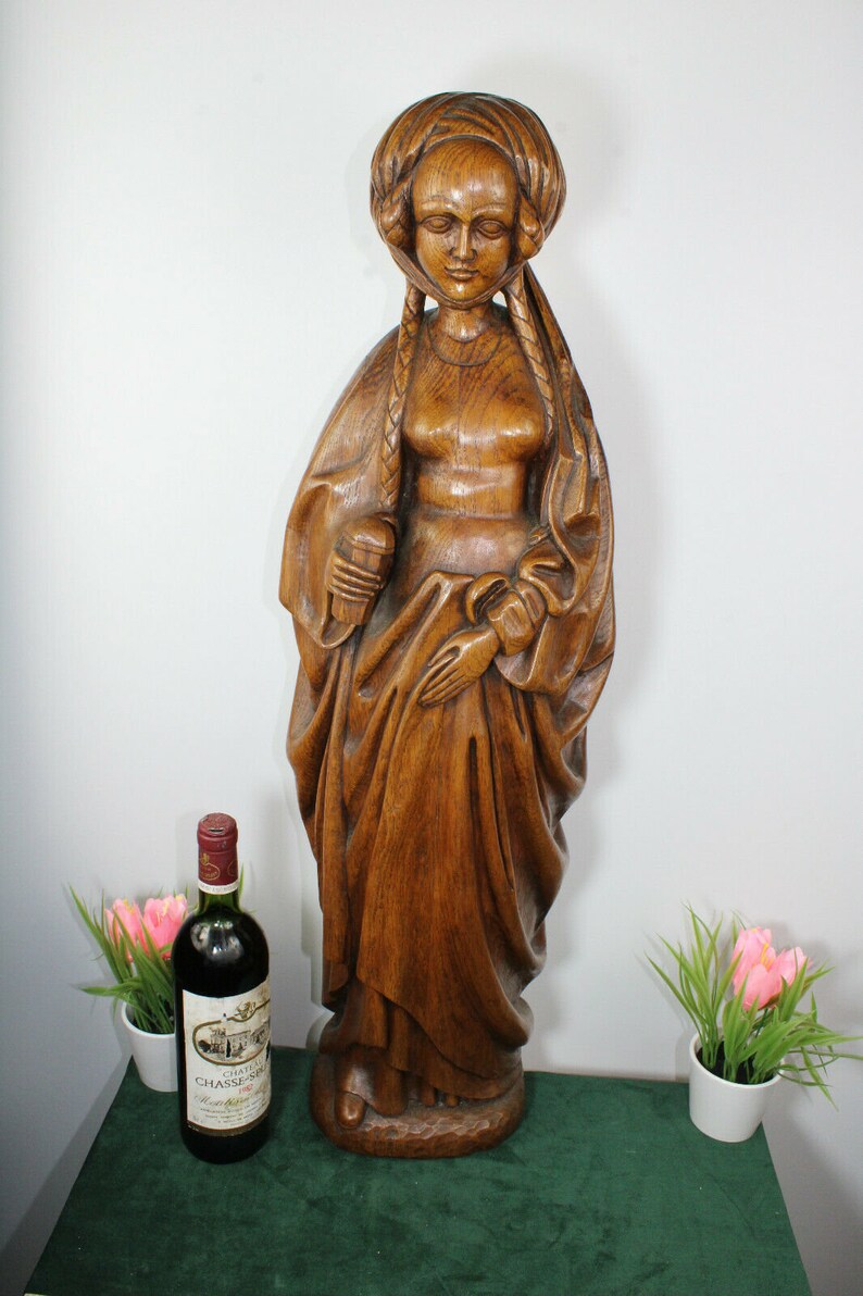 Xl 31.4 religious wood statue sculpture mary magdalene Etsy