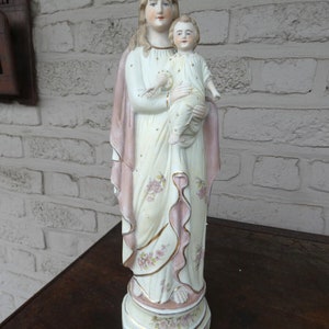 Antique porcelain statue mary madonna