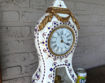 Vintage t limoges xl mantel porcelain clock white