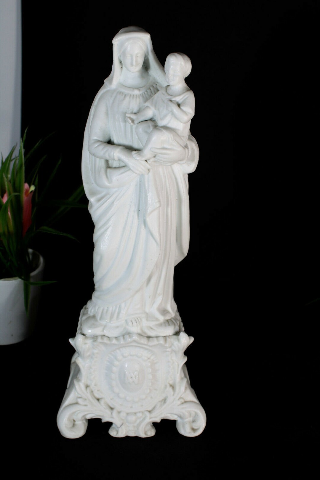 Antique French Bisque Porcelain White Madonna Statue Figurine - Etsy