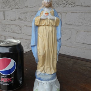 Vintage porcelain sacred heart jesus statue