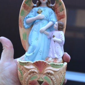 Vintage bisque porcelain holy water font
