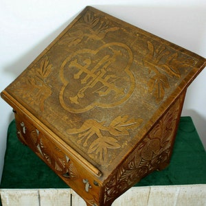 Holanda antigua madera frisiana tallada lectern biblia stand altar iglesia religiosa