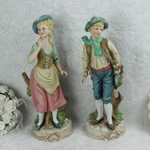 Paar Capodimonte italienisches Porzellan Paar Figuren 1970