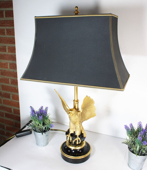 1970 Deknudt Hollywood Regency Bronze Eagle Lamp Attt Maison Etsy