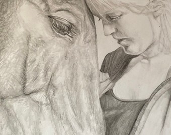 Hand-Drawn Horse Portrait: Custom Graphite Pencil Art