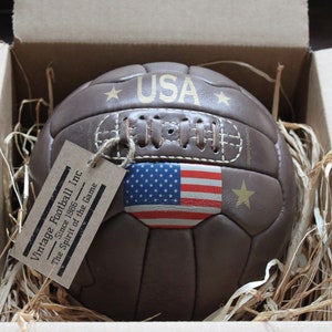 1960&#39;s Vintage Soccer Ball | USA | Hand Crafted | 100% Leather |  Pre Packed Inflated | The Perfect soccer gift