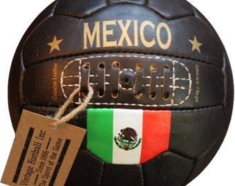 MEXICO - Vintage retro Soccer Ball - 100% leather - The Perfect Soccer Gift