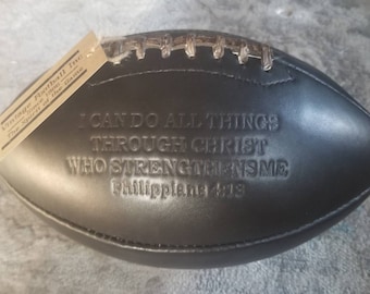 Vintage American 1950's Football - I can do all things through Christ who strengthens me ~ Phil 4:13 | 100% leather - The perfect gift!