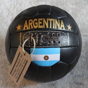 ARGENTINA | Vintage Leather Soccer Ball | 100% Leather | Hand Crafted | The Perfect soccer gift!