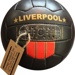 LIVERPOOL | 1960&#39;s Vintage Soccer Ball | 100% Leather | Hand Crafted | - Perfect Soccer Gift