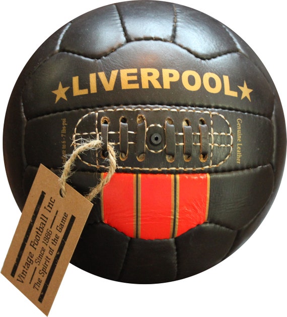 LIVERPOOL 1960 s Vintage Soccer Ball 100 Leather Hand Crafted Perfect Soccer Gift