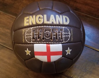 ENGLAND | 1960's Retro Leather Soccer Ball | 100% leather | Hand Crafted | The perfect soccer gift