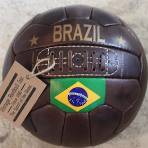 BRAZIL | 1960&#39;s Vintage Soccer Ball | 100% leather | Hand Crafted | The Perfect soccer gift!
