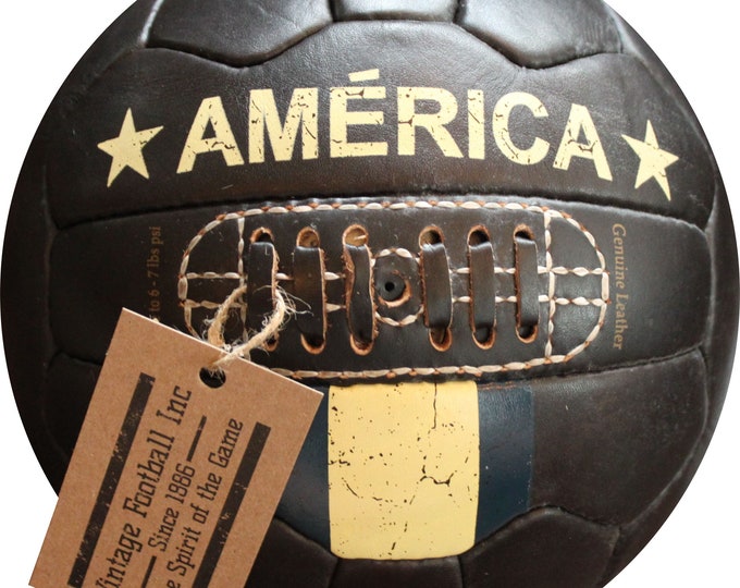 AMERICA | 1960's Vintage Soccer Ball | 100% Leather | Hand Crafted | The Perfect Soccer Gift