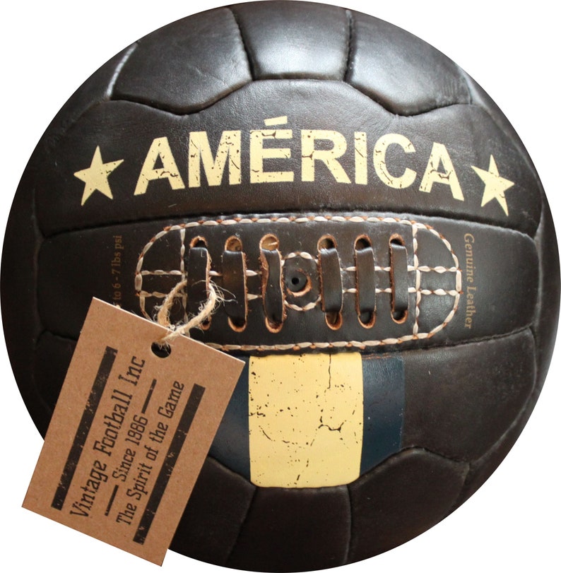 AMERICA 1960's Vintage Soccer Ball 100% Leather Hand Crafted The Perfect Soccer Gift image 1