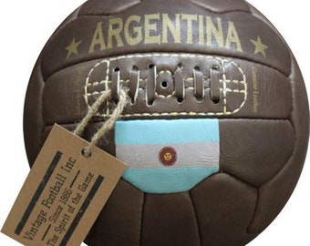 ARGENTINA | Vintage Leather Soccer Ball | 100% Leather | Hand Crafted | The Perfect soccer gift!