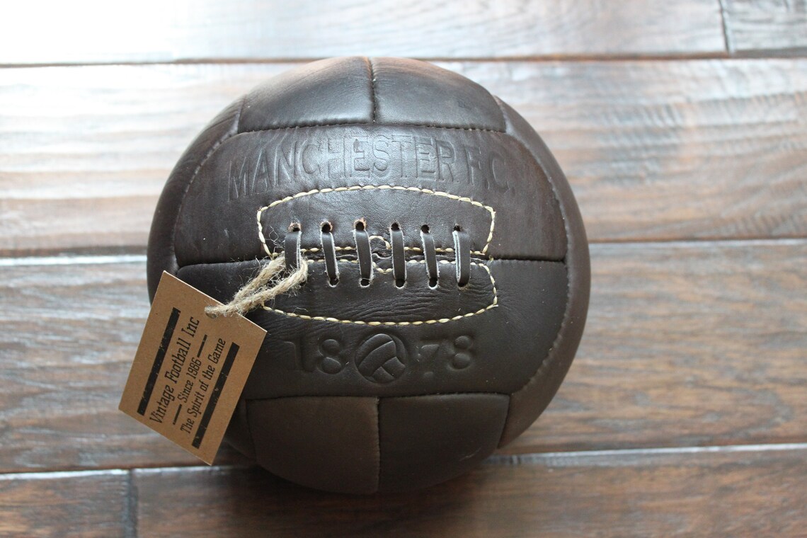 MANCHESTER Vintage Retro Leather Soccer Ball 1930's Etsy
