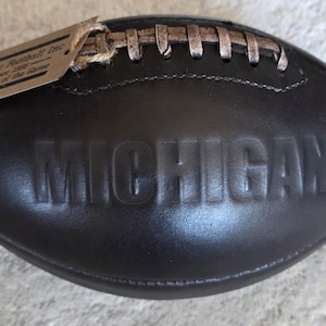 Vintage 1950&#39;s Football | Michigan | 100% leather | The perfect sports gift | Hand crafted