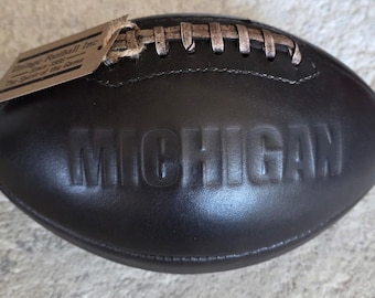 Vintage 1950&#39;s Football | Michigan | 100% leather | The perfect sports gift | Hand crafted
