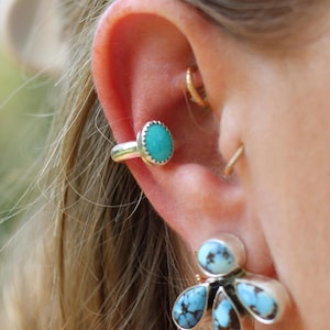 Sonoran Gem Turquoise Boucle d'oreille en argent sterling |  Les bijoux haute bohème | mariée bohème | Bijoux de fête