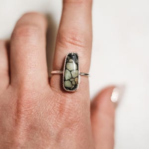 Seven Dwarf Variscite Solitaire Sterling Silver Ring Size 9 | The Haute Bohemian Jewelry |Turquoise jewelry