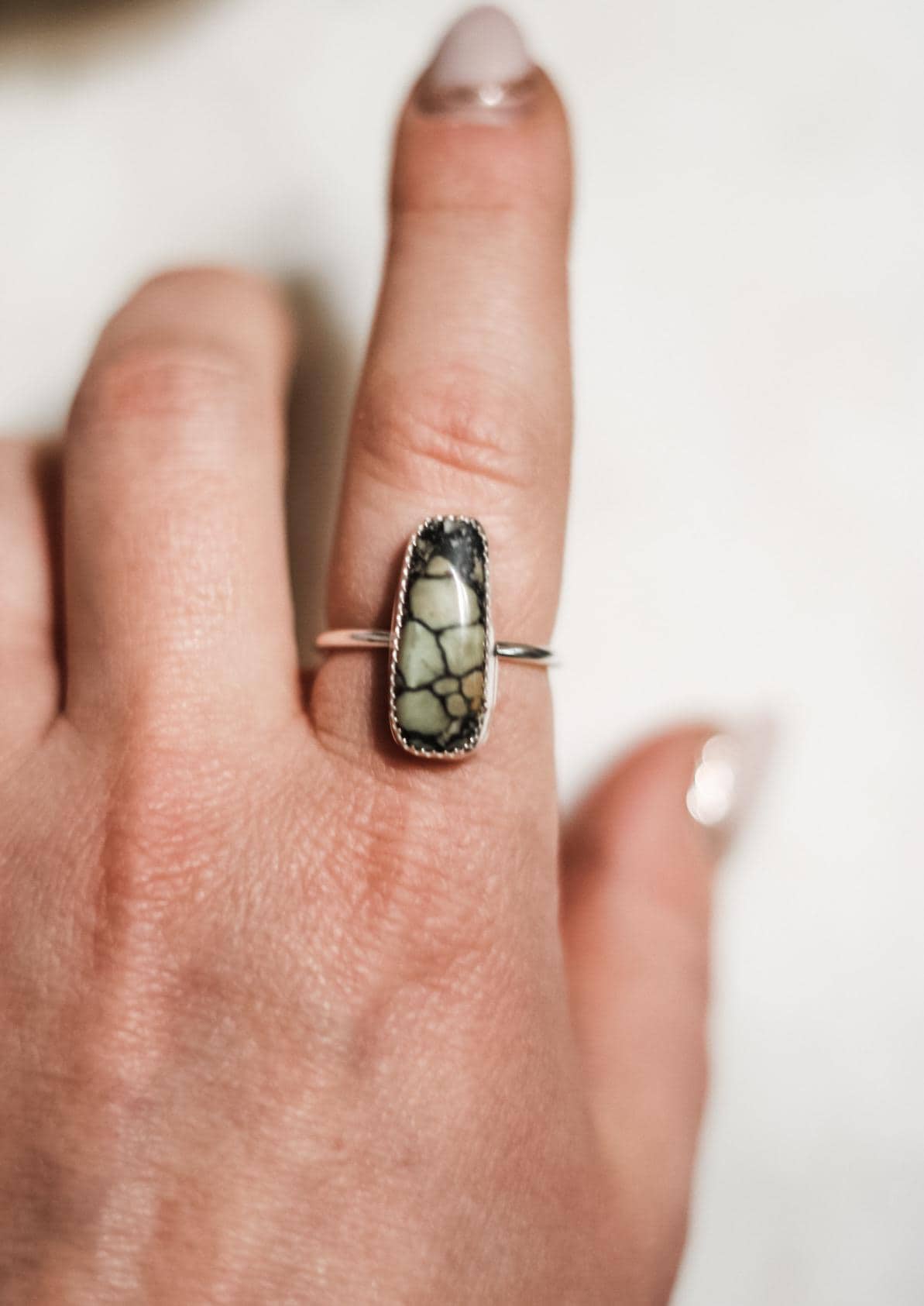 Seven Dwarf Variscite Solitaire Sterling Silver Ring Size 9 | The Haute Bohemian Jewelry |Turquoise jewelry