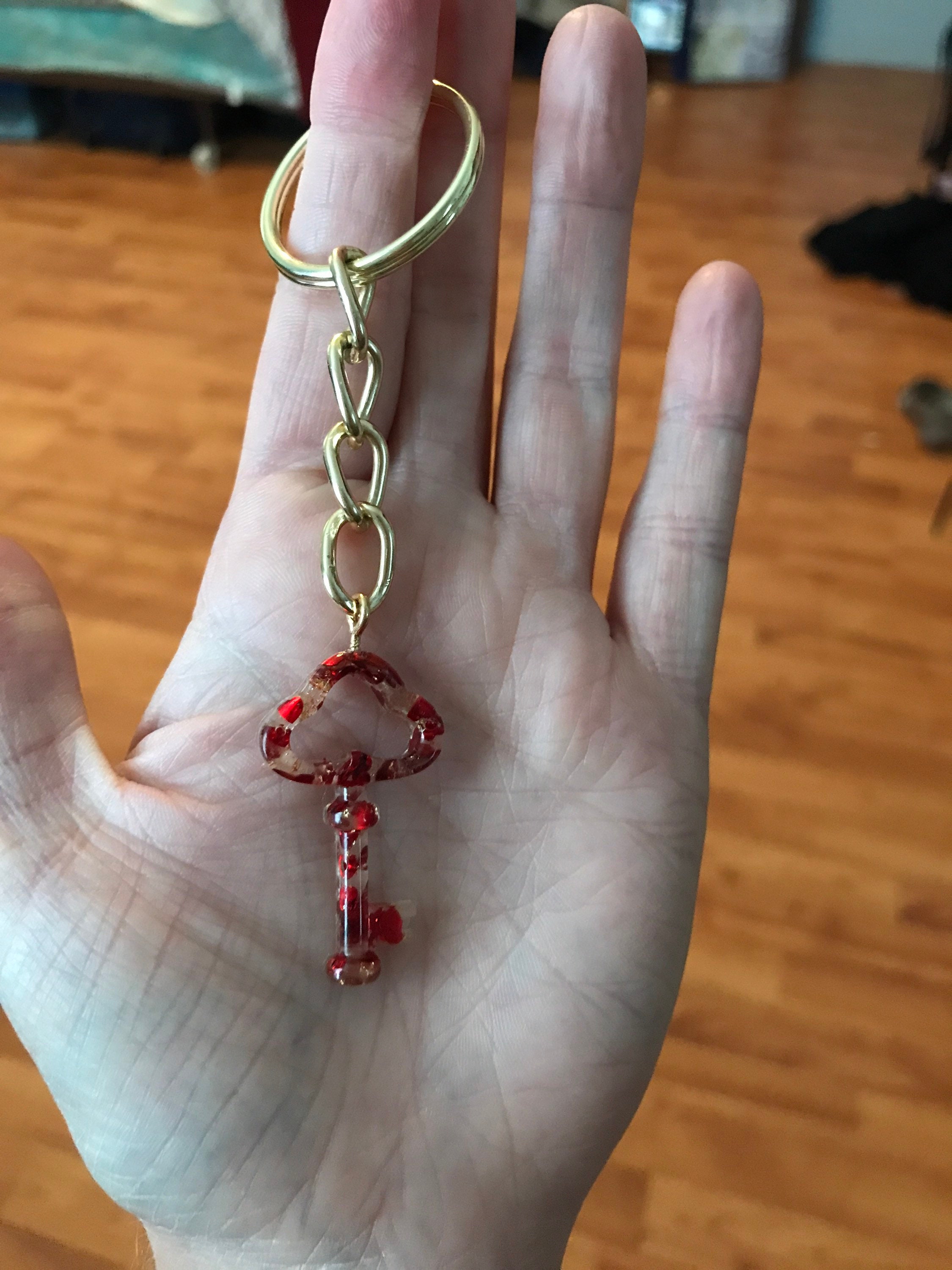 Red key keychain Etsy