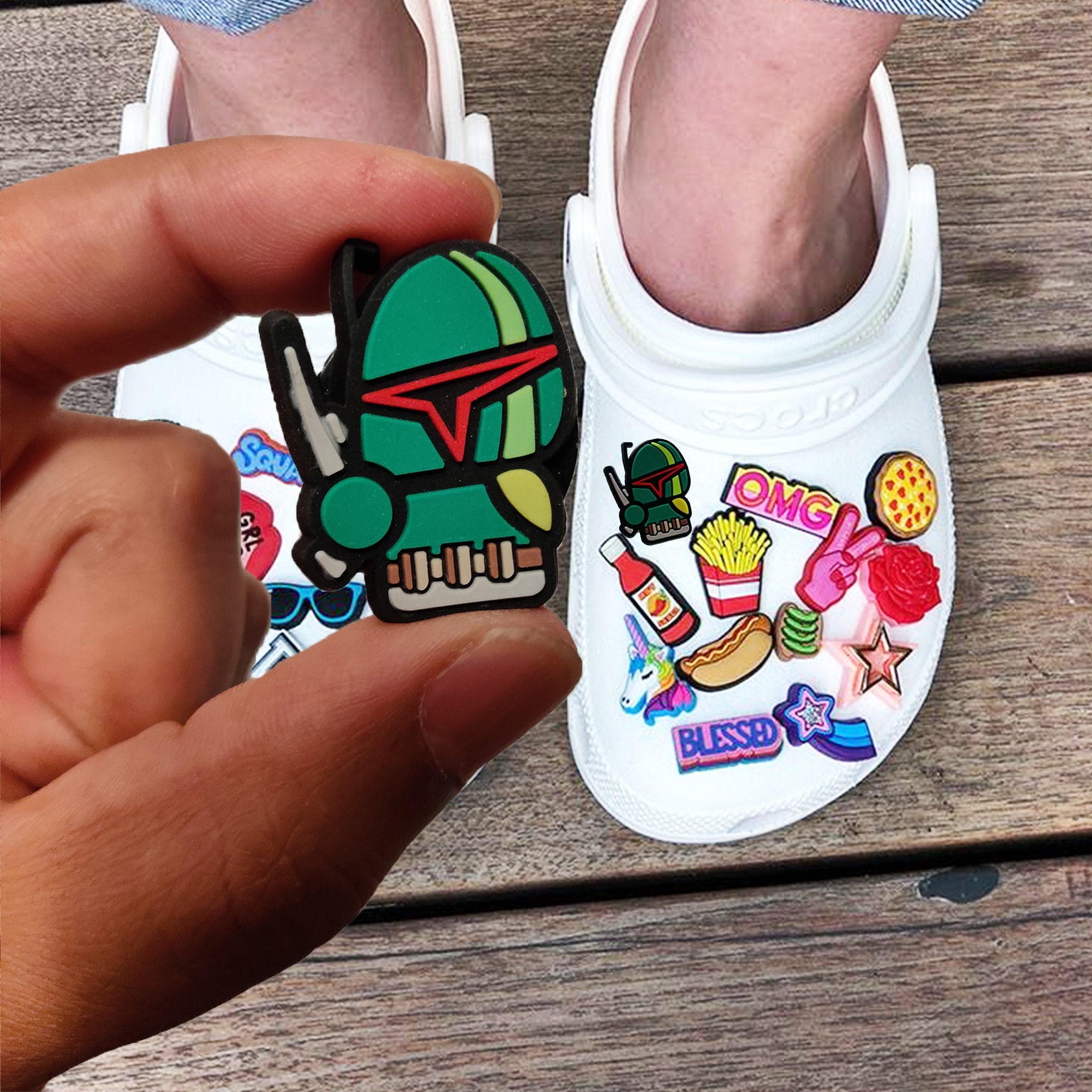 Star Wars, Darth Vader, Bobafett, & Storm Trooper Jibbitz 4 Crocs 4 Set