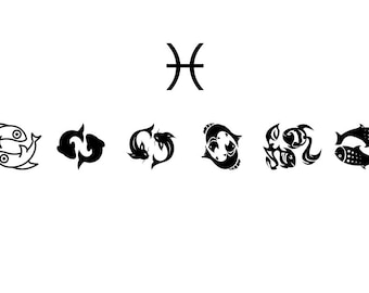 Pisces - Download Digital Clipart Silhouette Vector Files