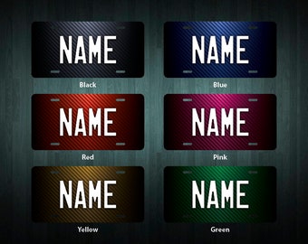 Custom Carbon Fiber License Plate (choose your text, color, size, material)