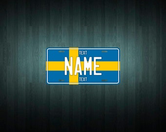 Custom Sweden License Plate (choose your text, size, material)