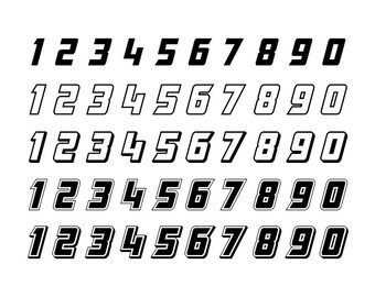 Racing Numbers - Download Digital Clipart Silhouette Vector Files