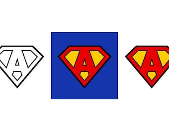 Custom Superman stickers - choose your size, letter and color