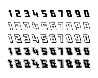 Racing Numbers - Download Digital Clipart Silhouette Vector Files