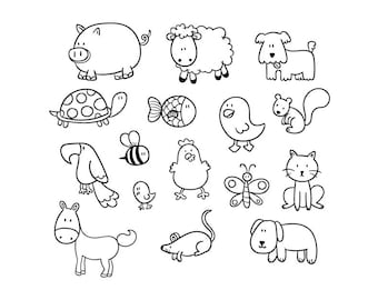 Cartoon Animals - Download Digital Clipart Silhouette Vector Files