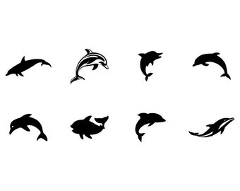 Dolphins - Download Digital Clipart Silhouette Vector Files