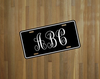 NEW! Personalized Monogram License Plate (choose your text, color, size, material)