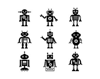 Robot - Download Digital Clipart Silhouette Vector Files