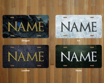 Custom Game of Thrones License Plate (choose your text, color, size, material)