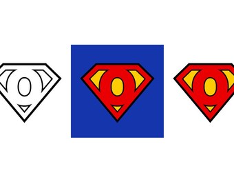 Superman Letter O - Download Digital Clipart Silhouette Vector Files