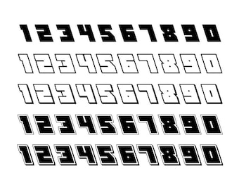 Racing Numbers - Download Digital Clipart Silhouette Vector Files