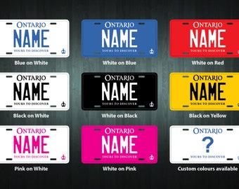 Custom Ontario Style License Plate (choose your text, size, material)
