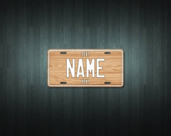 Personalised Wood License Plate (choose your text, color, size, material)