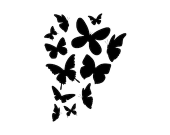 Butterflies - Download Digital Clipart Silhouette Vector Files
