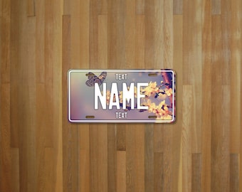 Personalised Blossom License Plate (choose your text, color, size, material)