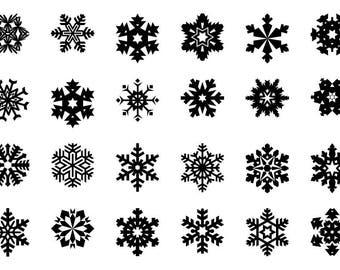 Snowflakes - Download Digital Clipart Silhouette Vector Files