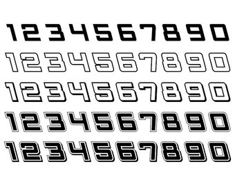 Racing Numbers - Download Digital Clipart Silhouette Vector Files